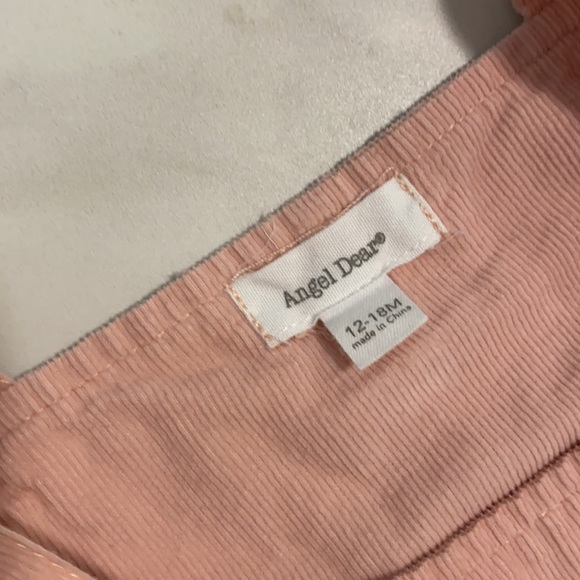 ANGEL DEAR BABY GIRLS CORDUROY RUFFLE OVERALLS ROMPER 12-18M TBBC - Picture 5 of 7